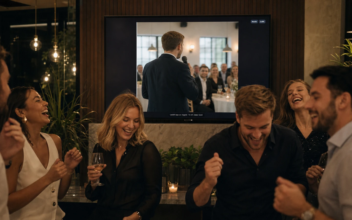 EventCam-bildspel på en stor skärm